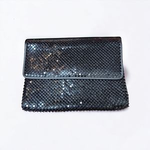 Whiting & Davis Black Metal Mesh Clutch